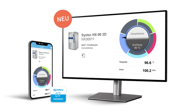 Software Systec Connect: monitorización de autoclaves en smartphone, tablet y PC