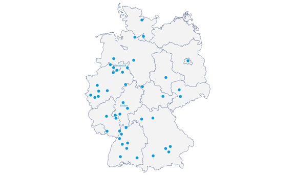 Puntos de venta y servicio de Systec en Alemania
